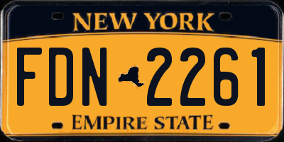 NY license plate FDN2261