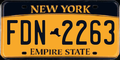 NY license plate FDN2263