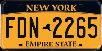 NY license plate FDN2265