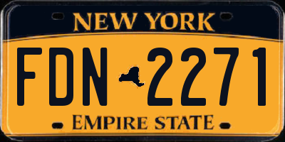 NY license plate FDN2271