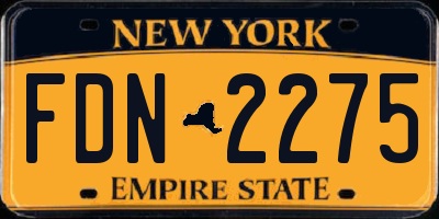 NY license plate FDN2275