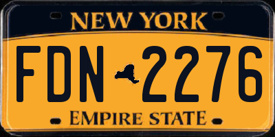 NY license plate FDN2276