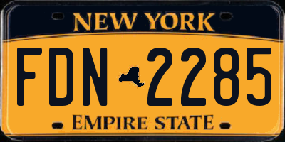 NY license plate FDN2285