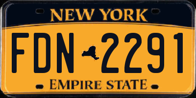 NY license plate FDN2291