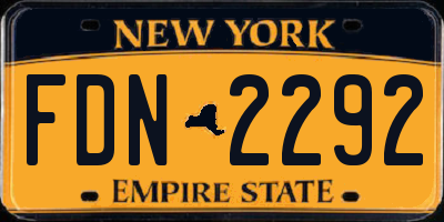 NY license plate FDN2292