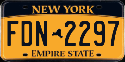 NY license plate FDN2297