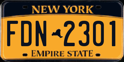NY license plate FDN2301