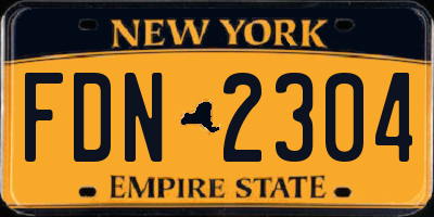 NY license plate FDN2304
