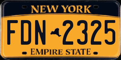 NY license plate FDN2325