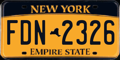 NY license plate FDN2326