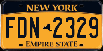 NY license plate FDN2329