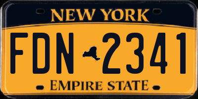 NY license plate FDN2341