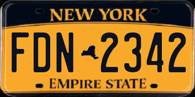 NY license plate FDN2342