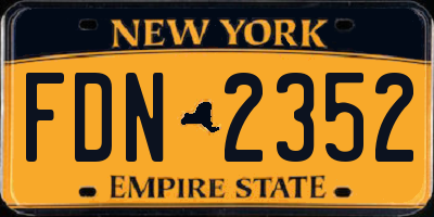 NY license plate FDN2352