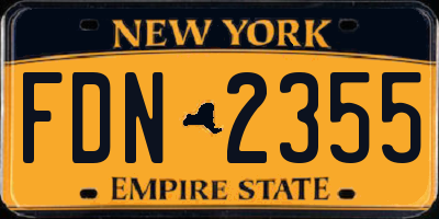 NY license plate FDN2355