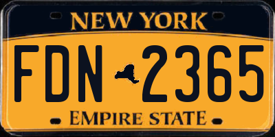 NY license plate FDN2365