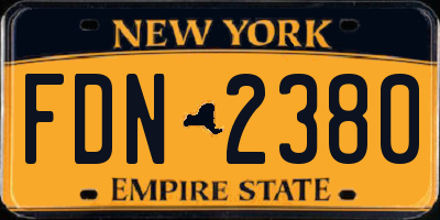 NY license plate FDN2380