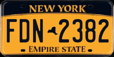 NY license plate FDN2382