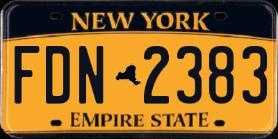 NY license plate FDN2383