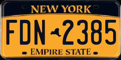 NY license plate FDN2385