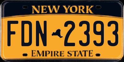NY license plate FDN2393