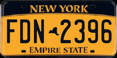 NY license plate FDN2396