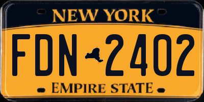 NY license plate FDN2402