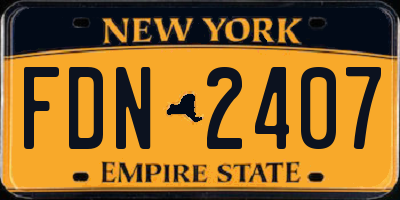 NY license plate FDN2407