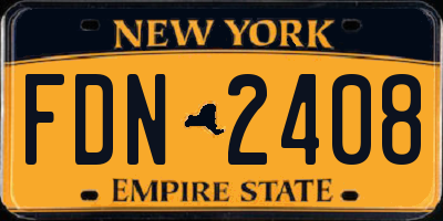 NY license plate FDN2408