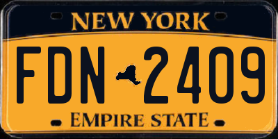 NY license plate FDN2409