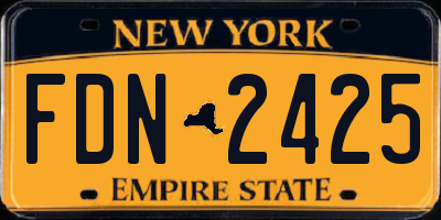 NY license plate FDN2425
