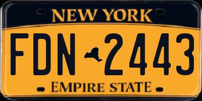NY license plate FDN2443