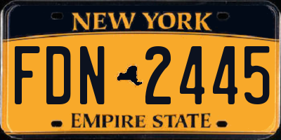 NY license plate FDN2445
