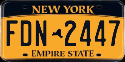 NY license plate FDN2447