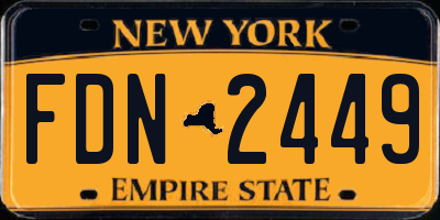 NY license plate FDN2449