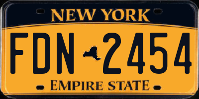 NY license plate FDN2454