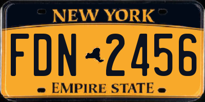 NY license plate FDN2456