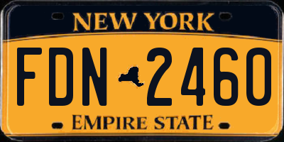 NY license plate FDN2460