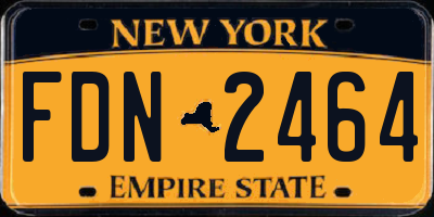 NY license plate FDN2464