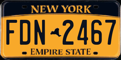 NY license plate FDN2467