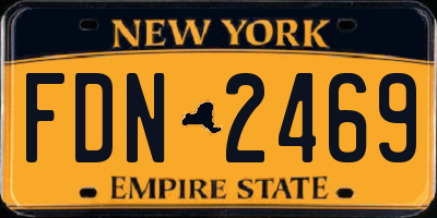NY license plate FDN2469