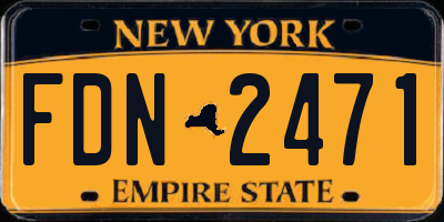 NY license plate FDN2471