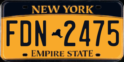 NY license plate FDN2475