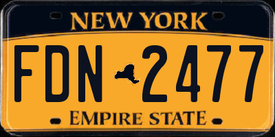 NY license plate FDN2477