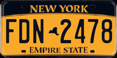 NY license plate FDN2478