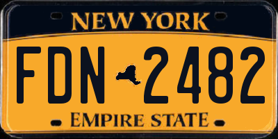 NY license plate FDN2482
