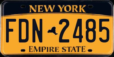 NY license plate FDN2485