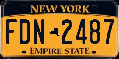 NY license plate FDN2487
