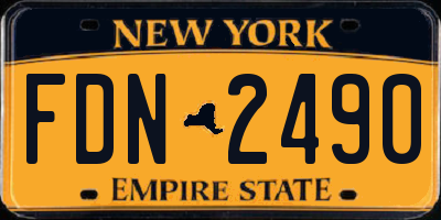 NY license plate FDN2490