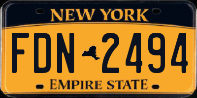 NY license plate FDN2494
